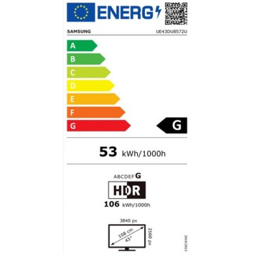 TV UHD  UE43DU8572UXXH SMART